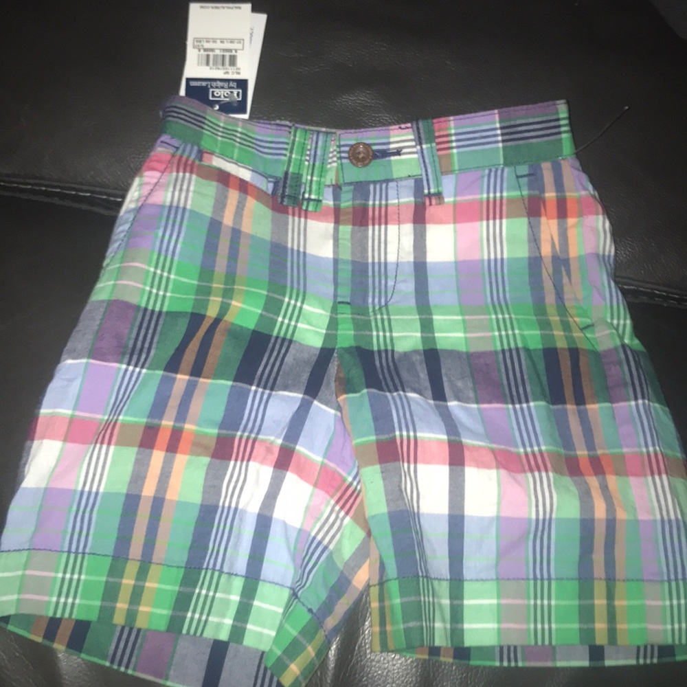 Boys madras shorts polo by Ralph Lauren